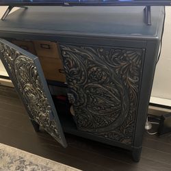 Blue Antiqued TV Stand