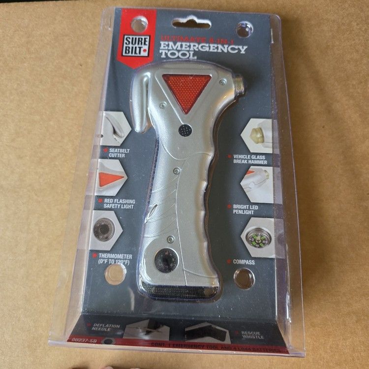 8-in-1 Emergency Tool w/Car Window Hammer