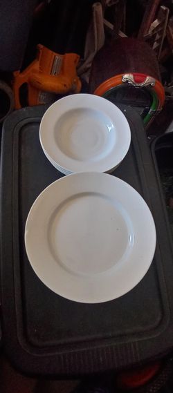 Large White Dinner Size plates,small bowl