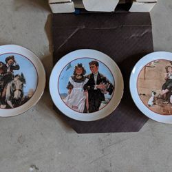 Set Of Collectors Plates Norman Rockwell Young Love Series