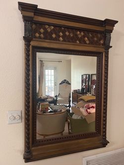 Heavy wooden mirror