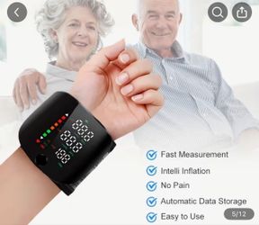 Wrist Blood Pressure Monitor Led Display, Touch Screen Wrist Blood Pressure Cuff 99x2 Reading Memory Wrist Bp Monitor with Carrying Case(Black)