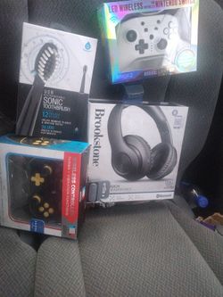 5 LED Gaming Remote Controllers for Nintendo Switch, Brookstone Wireless Bluetooth Headphones, Sonic Electric Toothbrush (includes 12 replacement head