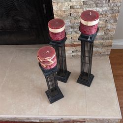 Floor metal candle holders
