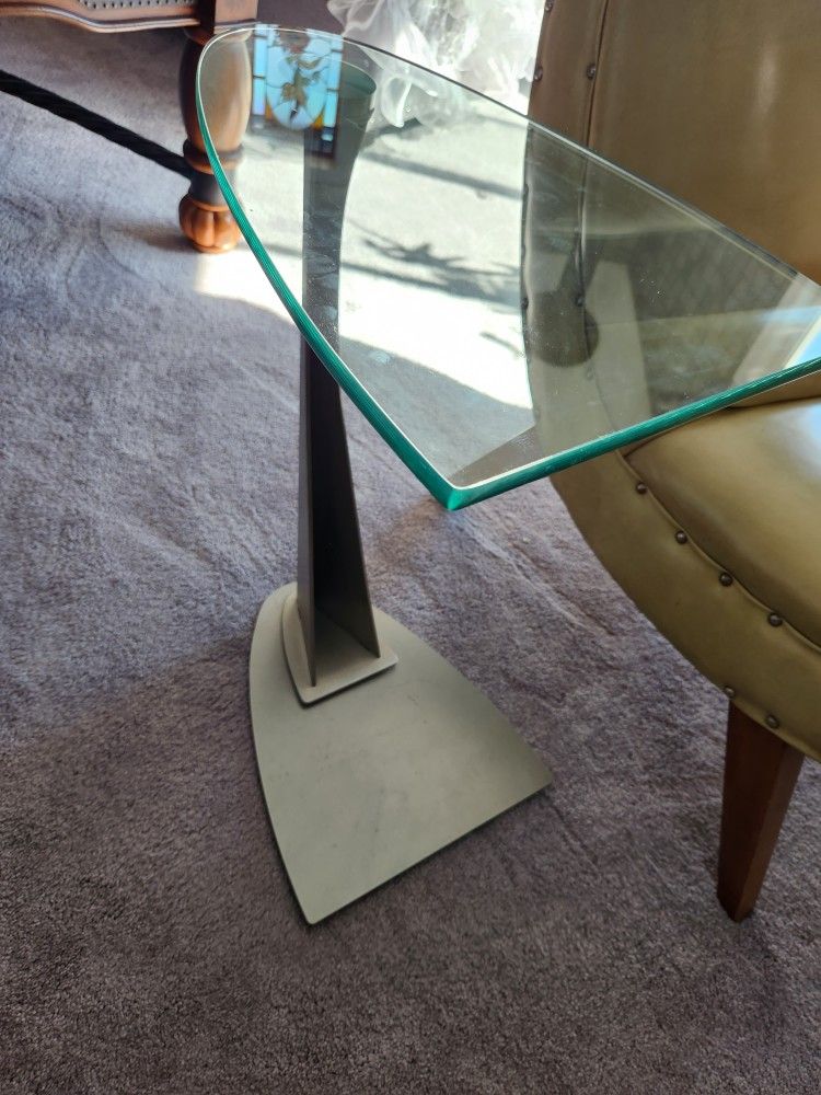 Console Glass Top End Table