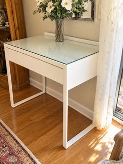 IKEA white desk and office chair