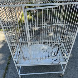 metal used bird cage   needs touch up  32x23x31  
