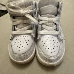 Nike Air Jordan 1 Mid TD Triple White 640735-130 Toddler Size 9c