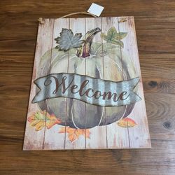 Welcome Pumpkin Wall Decor