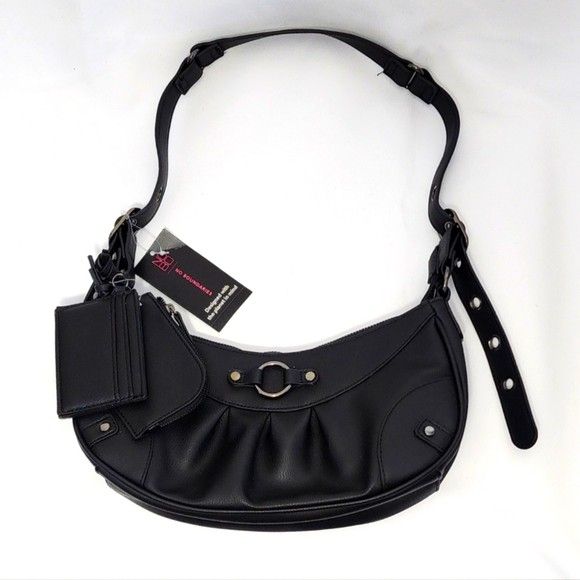 No Boundaries Women's Contemporary Hobo Bag, Black.
