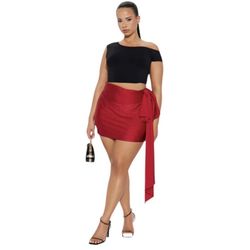 Size 2X Fashion Nova Skort - Red