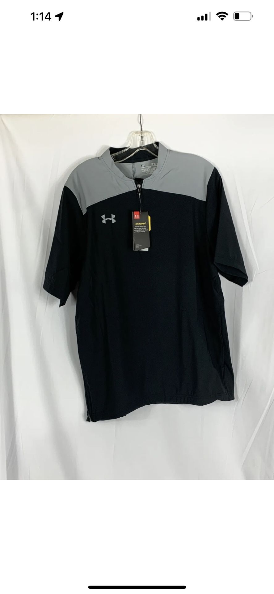 $60 Under Armour Storm Triumph Baseball Cage Jacket Men’s SMALL Black 1287619