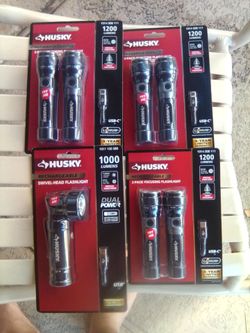 Husky rechargeable flashlights $40 or 10 each