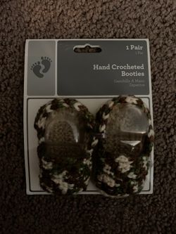 Hand crochet baby booties