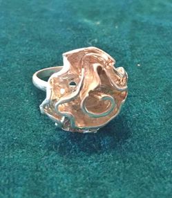 Sterling silver plated rose ring, size 8