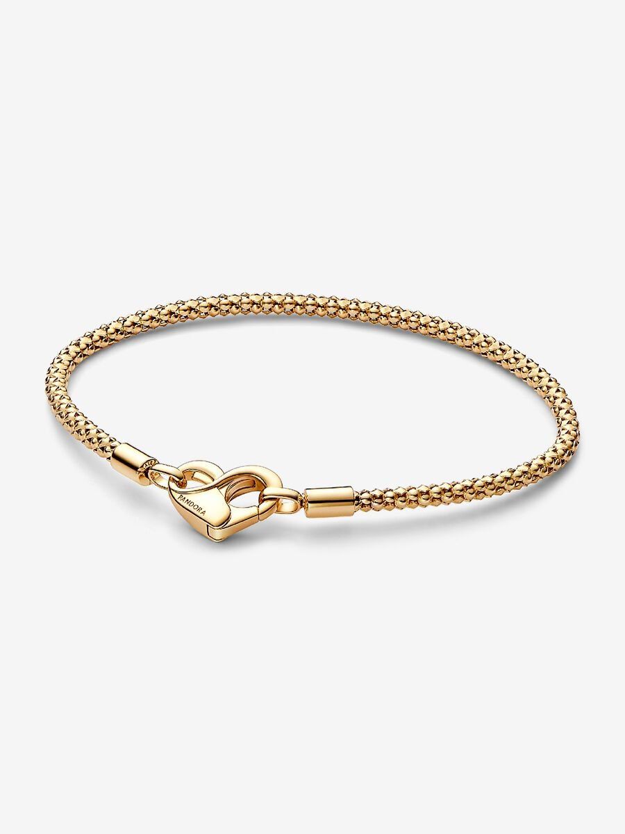 Pandora 14K Gold Plated Studded Chain Bracelet 7.5"