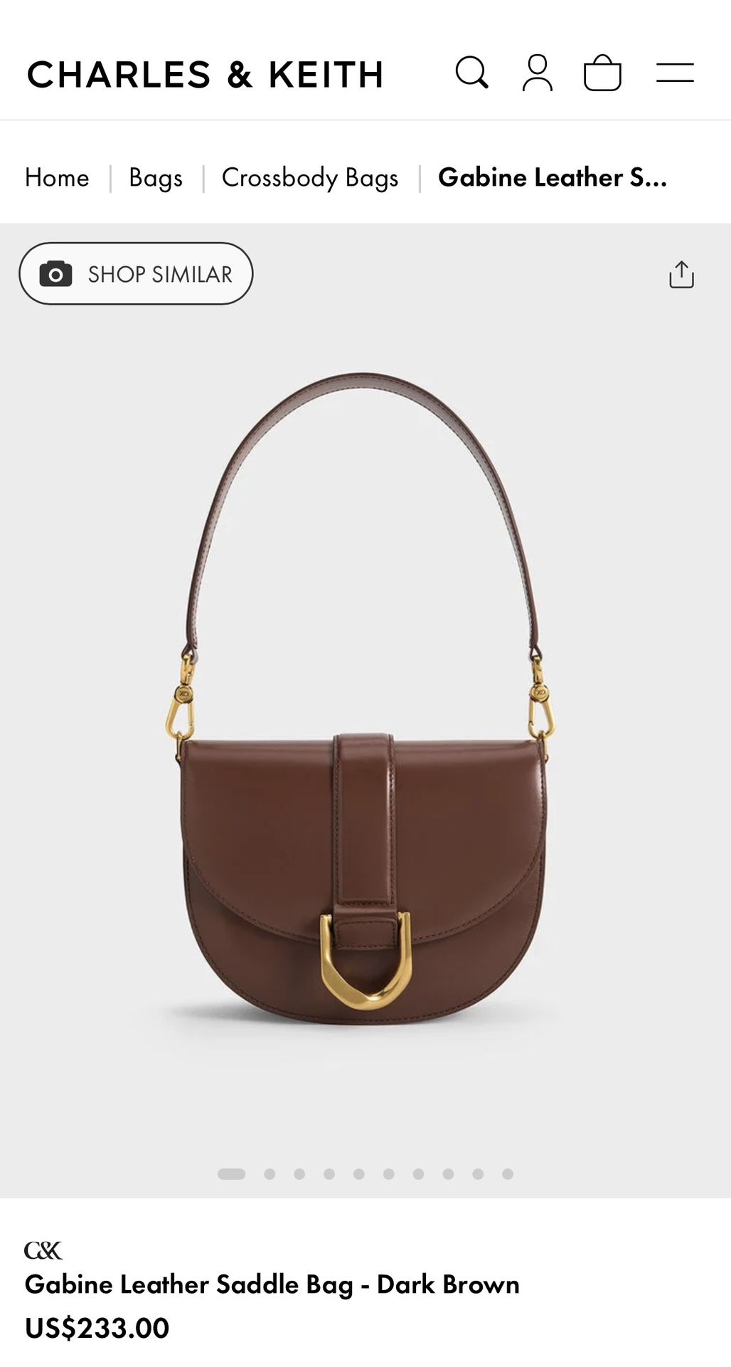 Charles & Keith Brown Saddle Bag