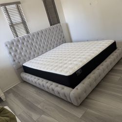New In Box King Bed Frame With Mattress (Read Description Below)