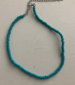 Aqua Bead Choker Necklace