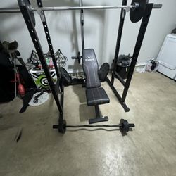 Squat Rack And Full Set Of Weights 