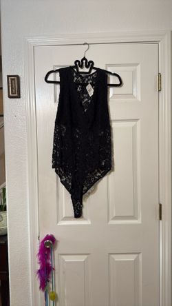 Black Bodysuit, Size 2X Lacy And Very Sexy $1