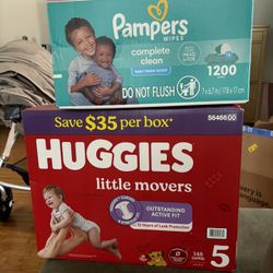 Huggies Diapers + Pampers wipes 