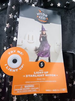 Kids' Light-Up Starlight Witch Costume S6-7, M8