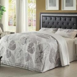 Black Leather Diamond Bed Frame 