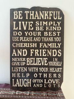 Pier 1 wood wall art with inspirational message