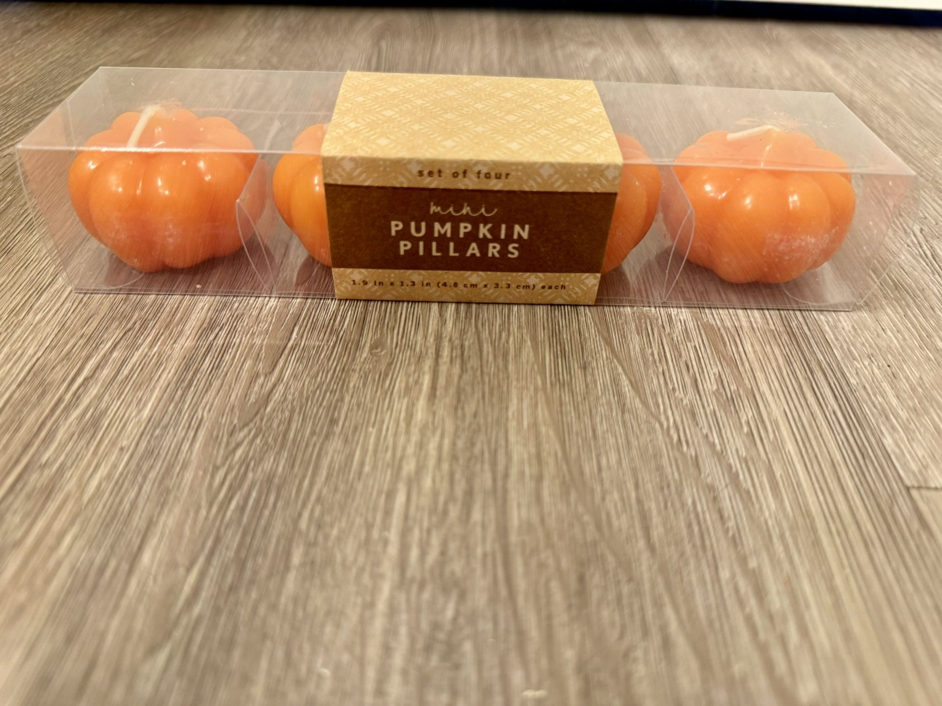 Mini Pumpkin Pillars Set of Four Candles