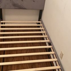 Gray Velvet Twin Size Bed