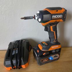 Ridgid 18V Cordless 1/4 in. & 18-Volt OCTANE Bluetooth 9.0 Ah