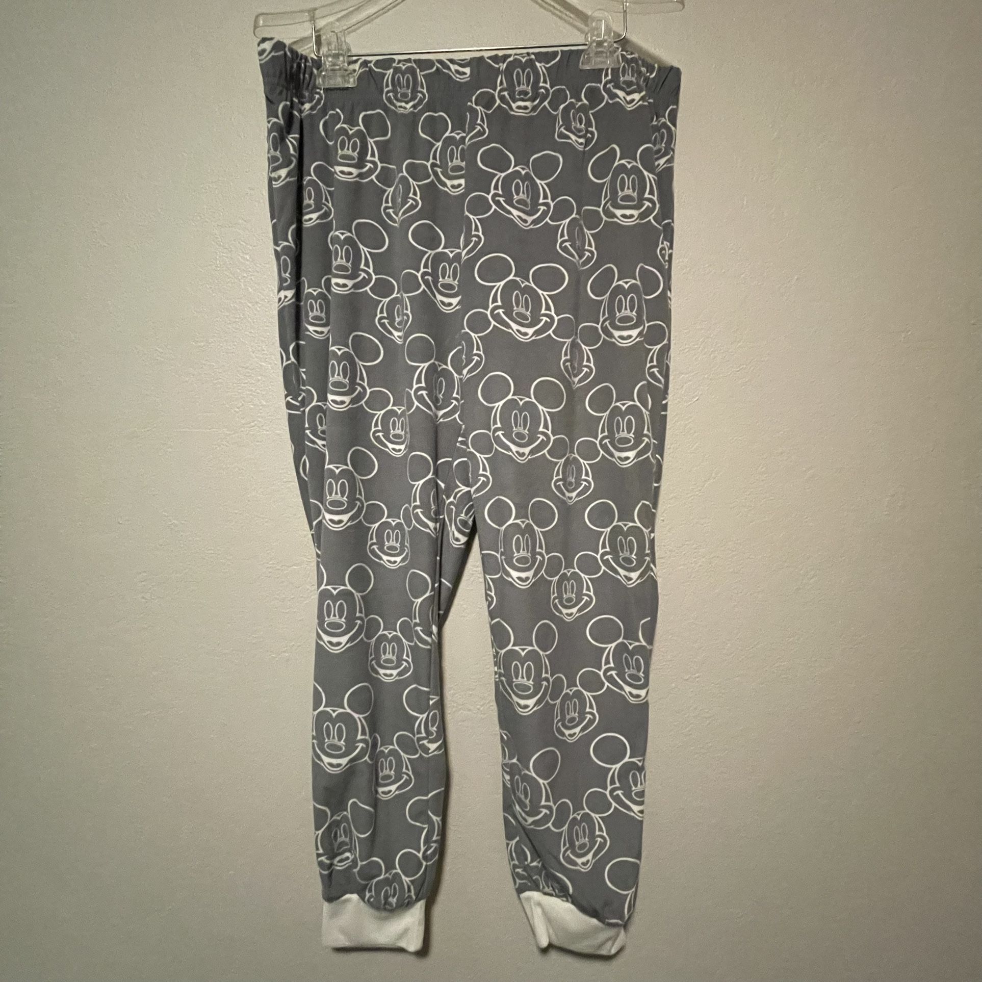 Disney, Women’s Grey Mickey Mouse Print Elastic Waist Pajama Pants,  Size XL