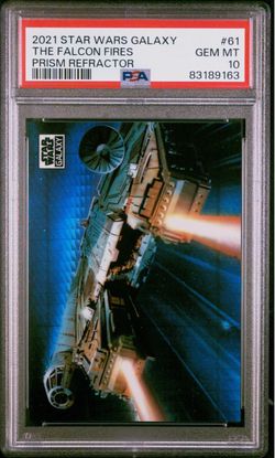 2021 TOPPS CHROME STAR WARS GALAXY #61 THE FALCON FIRES PRISM REFRACTOR /75 PSA 10