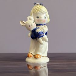 Vintage Ceramic Girl With Teddy Bear