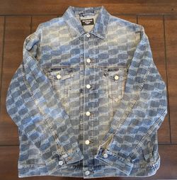 Balenciaga Unifit Blue Logo Pattern Denim