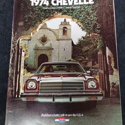 Vintage 1974 Chevy Chevelle/Malibu/Laguna S-3 dealership sales brochure, Chevrolet
