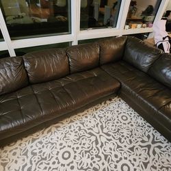Macy's Authentic Leather Section Couch Living Room Furniture