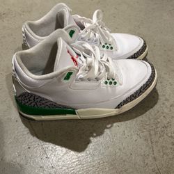 Air Jordan 3 Retro Lucky Green White Size 8.0