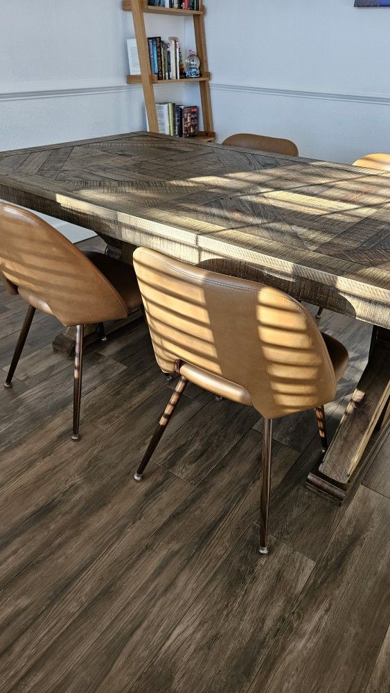 Wooden Dining Table With 4 Chairs