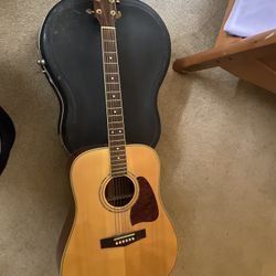 Vintage Ibanez AW100 Acoustic Guitar + Case