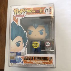 Funko Pop! Dragon Ball Z Vegeta Powering Up #713 Glow In The Dark/ W Protector!