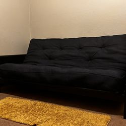 Blue Denim Futon Black frame 