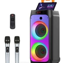 JYX T8 500W Karaoke Machine with 2 Wireless Microphones