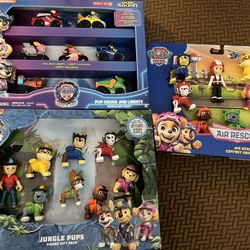 Paw Patrol Pup Squad and Liberty Vehicle Pack, Jungle Pups Figure Gift Pack, Air Rescue Team Pack
