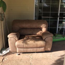 Faux Leather Reclining Sofa