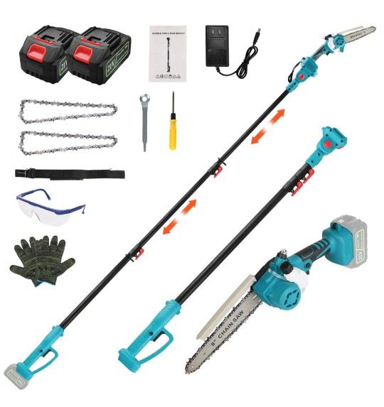 2-IN-1 Cordless Pole Saw And Mini Chainsaw With Extension Pole 21V Battery