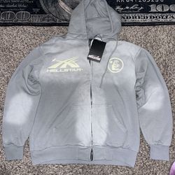 Grey Hellstar Hoodie Size Medium And Large 