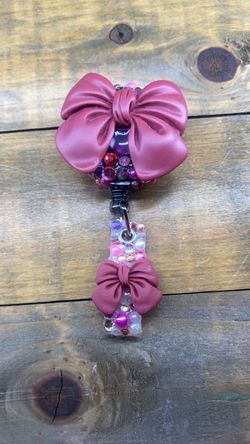 Bow Badge Reel with ID Clip