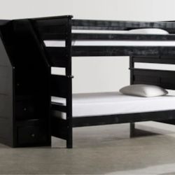 Black wood bunk beds